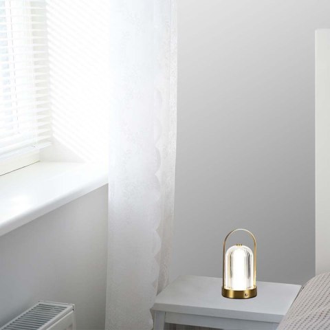 Lampka stołowa nocna V-TAC 1W LED 22cm ładowanie USB ściemnianie złota VT-1057 3000K-6000K 55lm