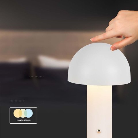 Lampka stołowa nocna V-TAC 1W LED 25cm ładowanie USB ściemnianie biała VT-1047 3000K-6000K 200lm