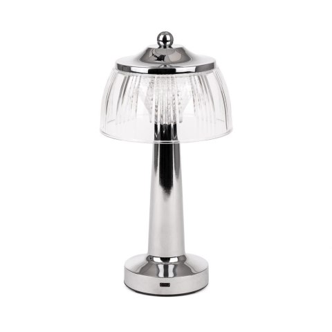 Lampka stołowa nocna V-TAC 1W LED 26cm ładowanie USB ściemnianie chrom VT-1048 3000K-6000K 55lm