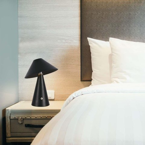 Lampka stołowa nocna V-TAC 3W LED 24cm ładowanie USB ściemnianie czarna VT-1051 3000K-6000K 200lm