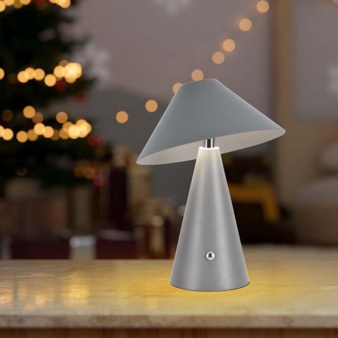 Lampka stołowa nocna V-TAC 3W LED 24cm ładowanie USB ściemnianie szara VT-1051 3000K-6000K 200lm