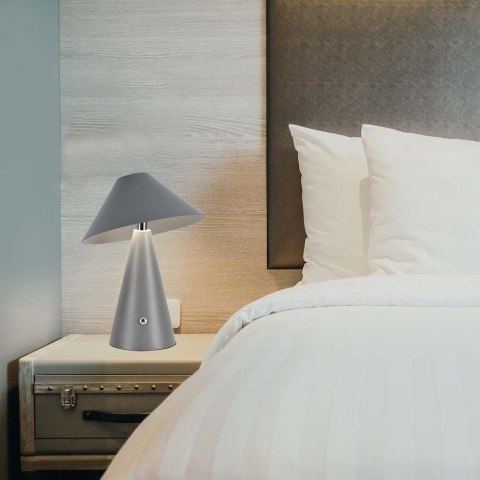 Lampka stołowa nocna V-TAC 3W LED 24cm ładowanie USB ściemnianie szara VT-1051 3000K-6000K 200lm