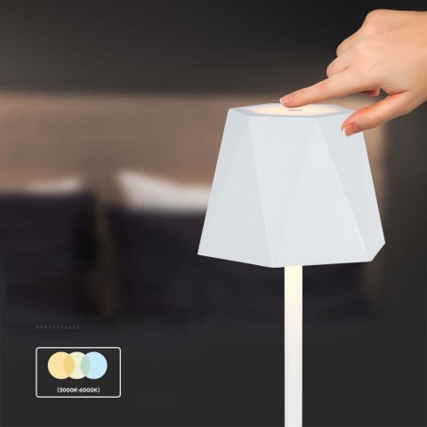 Lampka stołowa nocna V-TAC 4W LED 37cm ładowanie USB ściemnianie biała VT-1034 3000K-6000k 150lm