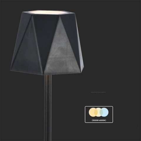 Lampka stołowa nocna V-TAC 4W LED 37cm ładowanie USB ściemnianie czarna VT-1034 3000K-6000K 150lm
