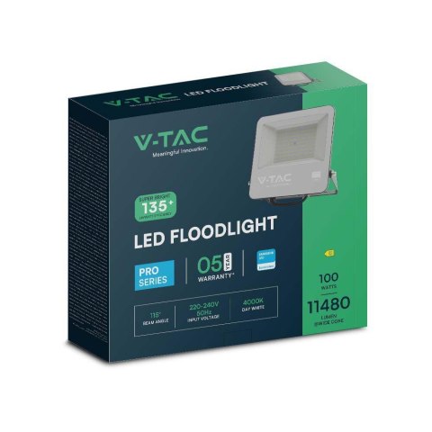 Naświetlacz LED V-TAC 100W 135Lm/W SAMSUNG CHIP czarny VT-44101 6500K 11480lm 5 lat gwarancji