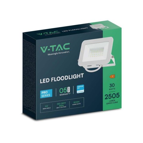 Naświetlacz LED V-TAC 30W SAMSUNG CHIP PRO-S biały VT-44030 6500K 2505lm 5 lat gwarancji
