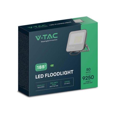 Naświetlacz LED V-TAC 50W 185Lm/W czarny VT-4456 6500K 9250lm