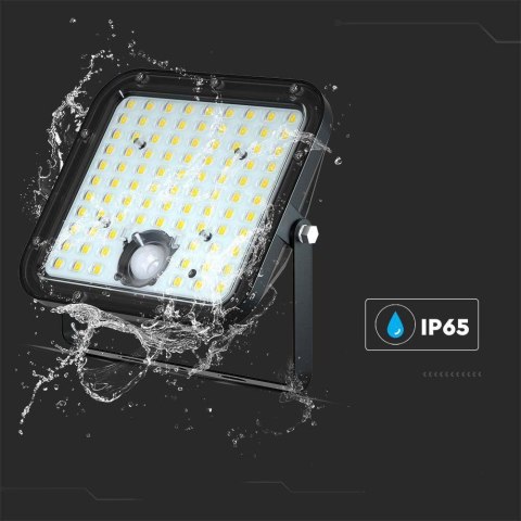 Naświetlacz LED solarny V-TAC 30W IP65 pilot timer LiFePO 6.4V 6000mA czarny VT-432 4000K 4800lm 3 lata gwarancji