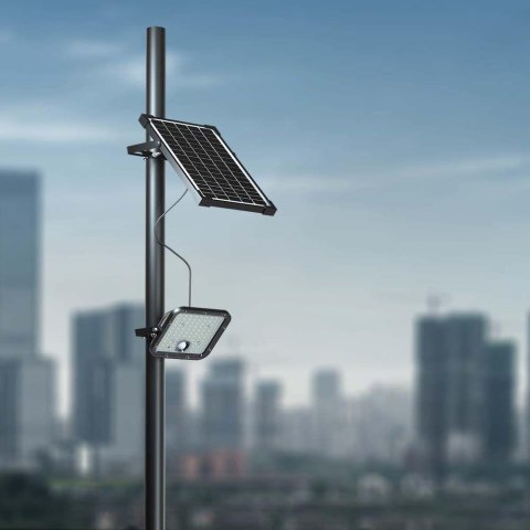 Naświetlacz LED solarny V-TAC 30W IP65 pilot timer LiFePO 6.4V 6000mA czarny VT-432 4000K 4800lm 3 lata gwarancji