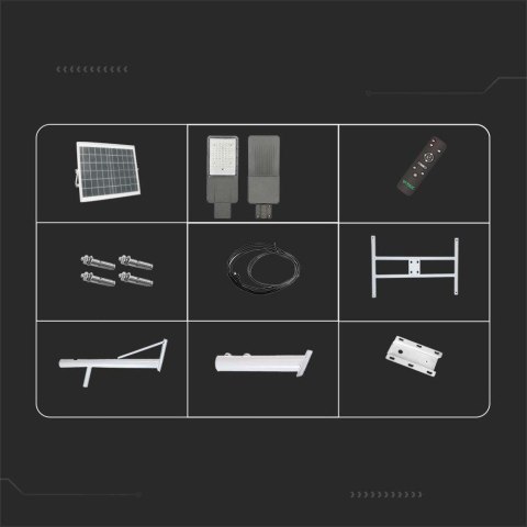 Naświetlacz oprawa uliczna LED solarna V-TAC BRIDGELUX CHIP IP65 pilot LiFePO4 panel 60W VT-15200ST 4000K 3000lm