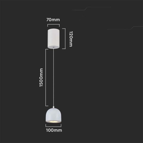 Oprawa zwieszana V-TAC LED 8,5W 162cm biała VT-7794 3000K 850lm