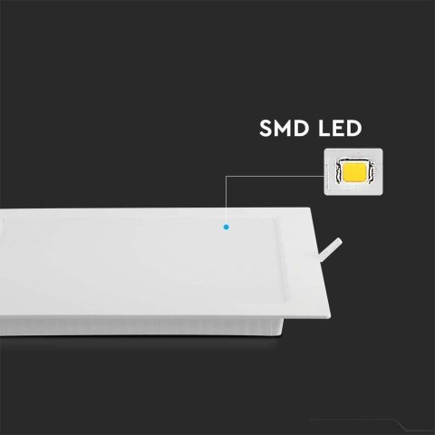 Panel LED V-TAC wpuszczany premium downlight 18W kwadrat 220x220 VT-61018 3000K 1850lm