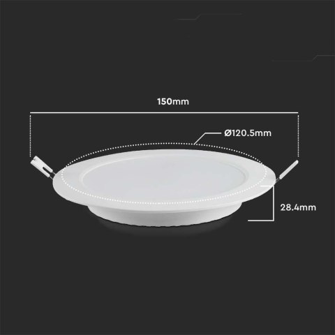 Panel LED V-TAC wpuszczany premium downlight 6W okrągły fi120 VT-61006 3000K 660lm