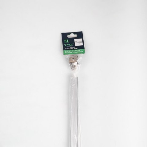 Profil do LED zestaw, ALU anodowany cienkościenny V-TAC 2mb klosz mleczny 17,4x7mm VT-8113