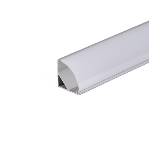 Profil do LED zestaw, ALU anodowany kątowy cienkościenny V-TAC 2mb klosz mleczny 15,8x15,8mm VT-8109