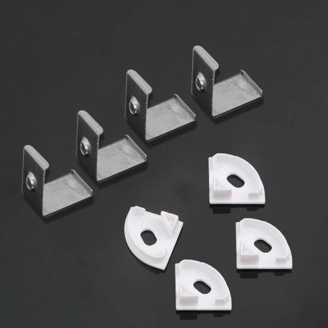 Profil do LED zestaw, ALU anodowany kątowy cienkościenny V-TAC 2mb klosz mleczny 15,8x15,8mm VT-8109