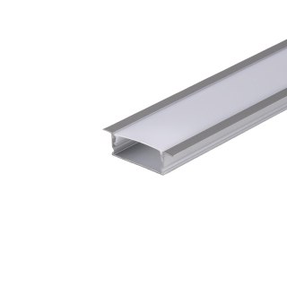 Profil do LED zestaw, ALU anodowany wpuszczany cienkościenny V-TAC 2mb klosz mleczny 24,7x7mm VT-8106