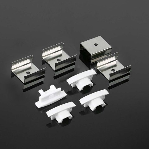 Profil do LED zestaw, ALU anodowany wpuszczany cienkościenny V-TAC 2mb klosz mleczny 24,7x7mm VT-8106