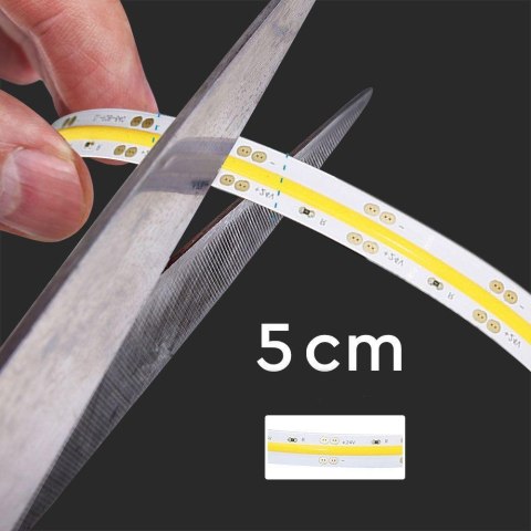 Taśma LED V-TAC bezpunktowa COB 280LED 24V 10W/m VT-COB 3000K 800lm