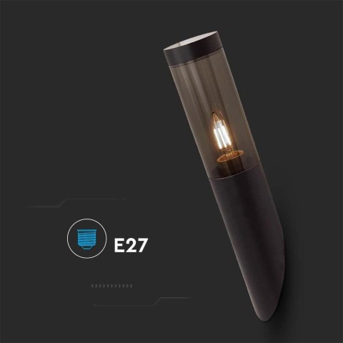 Kinkiet ogrodowy V-TAC 400x76mm ścienny czarny IP44 E27 VT-1183
