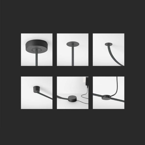 Klips 36x25mm szynoprzewód taśmowy 48V V-TAC czarne 3 lata gwarancji