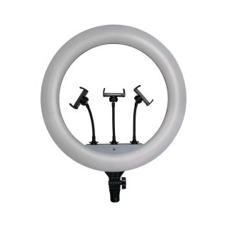 Lampa pierścieniowa LED ring na 3 telefony V-TAC 55W fi44cm statyw pilot etui VT-45055 3200K-5500K 6000lm