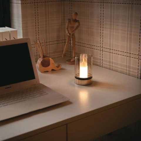 Lampka nocna światło świecy V-TAC 3W LED ładowanie USB ściemnianie złota VT-7564 3000K 110lm