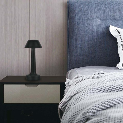 Lampka stołowa nocna V-TAC 2W LED 23cm ładowanie USB CCT ściemnianie czarna VT-7566 3000K-6000K 40lm