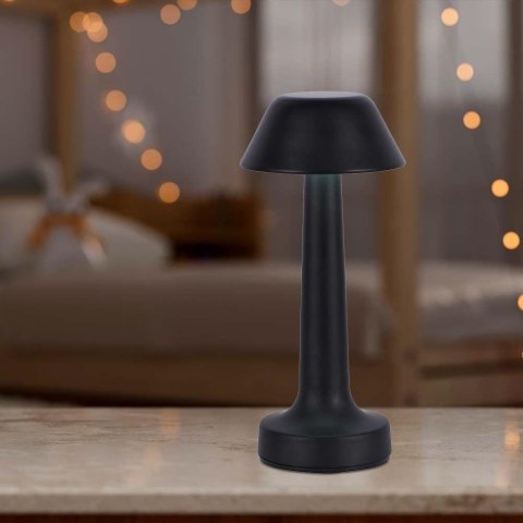 Lampka stołowa nocna V-TAC 2W LED 23cm ładowanie USB CCT ściemnianie czarna VT-7566 3000K-6000K 40lm