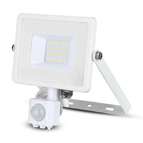 Naświetlacz LED V-TAC 20W SAMSUNG CHIP czujnik ruchu funkcja cut-OFF biały VT-20-S-B 6400K 1600lm 5 lat gwarancji