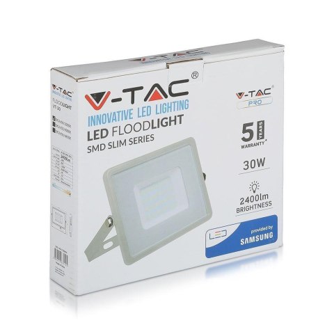 Naświetlacz LED V-TAC 30W SAMSUNG CHIP szary VT-30-G 3000K 2400lm 5 lat gwarancji