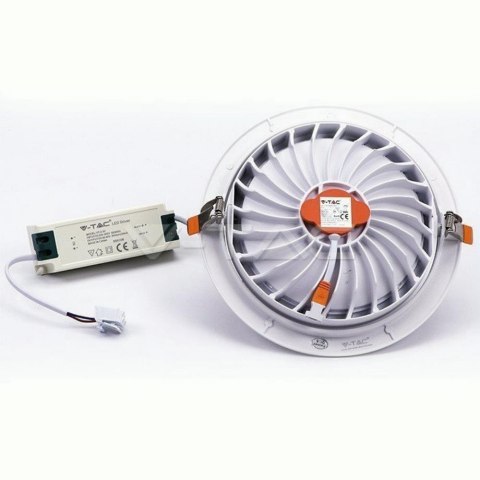 Oprawa V-TAC LED downlight SAMSUNG CHIP 30W ruchoma VT-2-30 3000K 2400lm 5 lat gwarancji