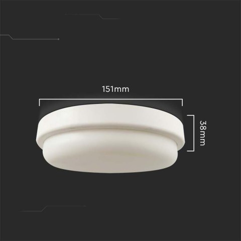 Oprawa sufitowa plafoniera V-TAC 12W LED okrągły 151x38mm IP54 VT-8095 3000K 1160lm