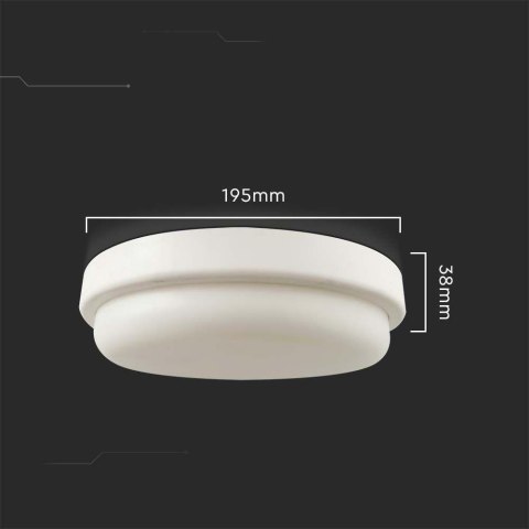 Oprawa sufitowa plafoniera V-TAC 18W LED okrągły 195x38mm IP54 VT-8096 4000K 1820lm