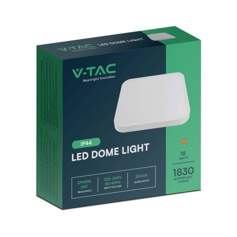 Oprawa sufitowa plafoniera V-TAC 24W LED kwadrat 29x29cm natynkowy IP44 biały VT-8624 3000K 2500lm
