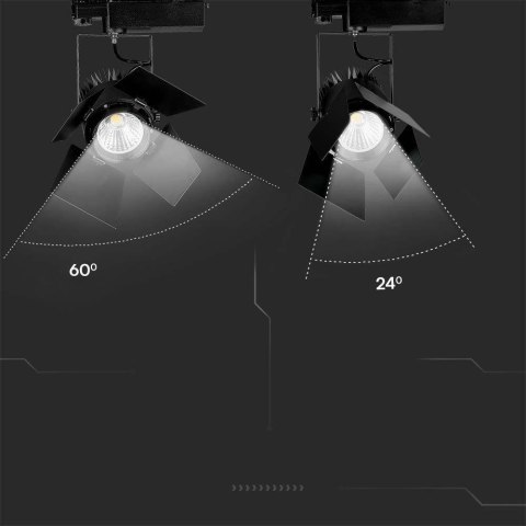 Oprawa szynoprzewód 3F V-TAC 33W LED SAMSUNG CHIP CRI90+czarna VT-433 4000K 3000lm 5 lat gwarancji