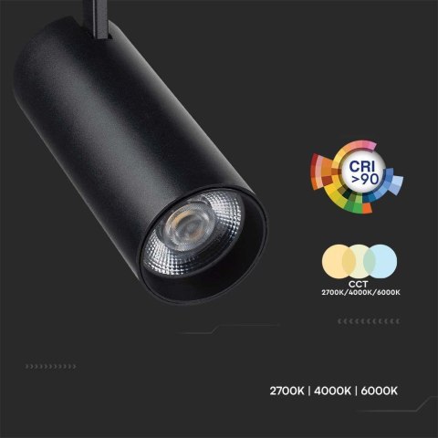 Oprawa szynoprzewód 3F V-TAC 40W LED 35st CCT CRI90+czarna VT-47050 2700K-4000K-6000K 3150lm