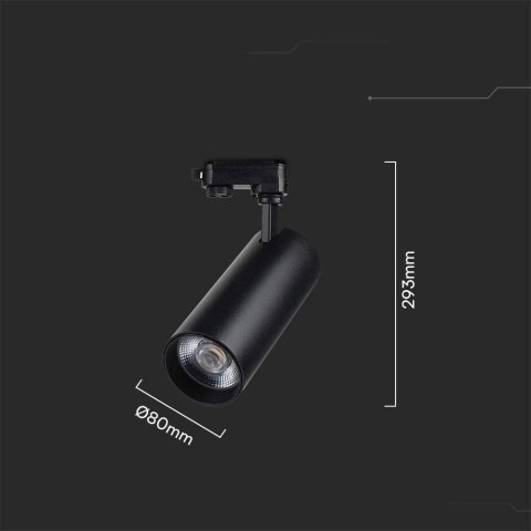 Oprawa szynoprzewód 3F V-TAC 40W LED 35st CCT CRI90+czarna VT-47050 2700K-4000K-6000K 3150lm
