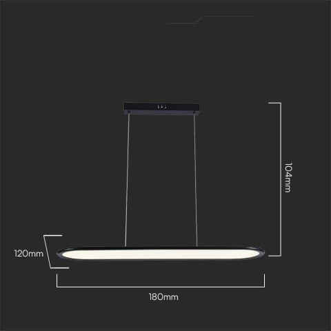 Oprawa zwieszana V-TAC 24W LED czarna VT-7821 3000K 3000lm