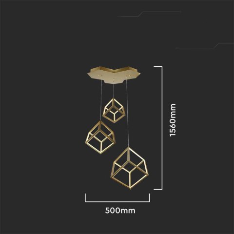 Oprawa zwieszana V-TAC 46W LED ściemnialna złota VT-7920 3000K 4900lm