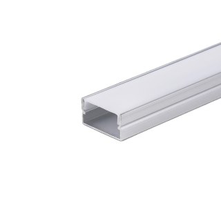 Profil do LED zestaw, ALU anodowany na dwie taśmy 185mm V-TAC 2mb klosz mleczny 20x10mm VT-8202