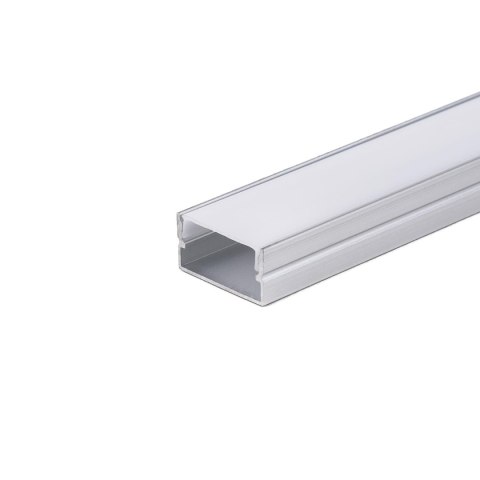 Profil do LED zestaw, ALU anodowany na dwie taśmy 185mm V-TAC 2mb klosz mleczny 20x10mm VT-8202