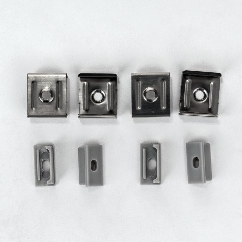 Profil do LED zestaw, ALU anodowany na dwie taśmy 185mm V-TAC 2mb klosz mleczny 20x10mm VT-8202