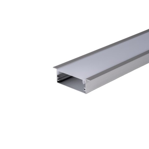 Profil do LED zestaw, ALU anodowany wpuszczany V-TAC 2mb klosz mleczny 20x50mm VT-8207