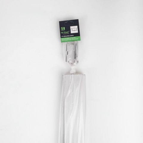 Profil do LED zestaw, ALU anodowany wpuszczany V-TAC 2mb klosz mleczny 20x50mm VT-8207