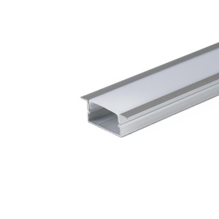 Profil do LED zestaw, ALU anodowany wpuszczany na dwie taśmy V-TAC 2mb klosz mleczny 20x10mm VT-8203