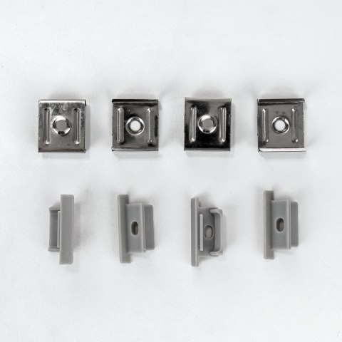 Profil do LED zestaw, ALU anodowany wpuszczany na dwie taśmy V-TAC 2mb klosz mleczny 20x10mm VT-8203