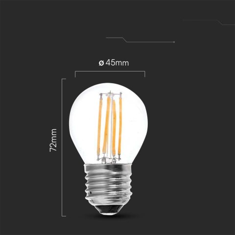 Żarówka LED V-TAC 6W filament E27 kulka G45 VT-2366 3000K 600lm