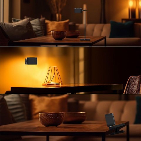 Lampka biurkowa V-TAC 4w1 35cm kinkiet klips latarka 3W LED CCT czarna VT-10115 3000K-6000K 300lm