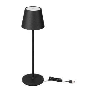Lampka stołowa nocna V-TAC 1,5W LED 27,5cm ładowanie ściemnianie IP54 czarna VT-7997 3000K 150lm